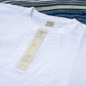 Buzz Rickson’s Loopwheeled Slub Yarn Henley T-Shirt – Off-White