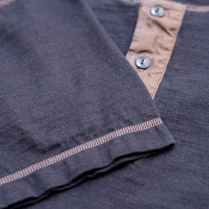 Buzz Rickson’s Loopwheeled Slub Yarn Henley T-Shirt – Black