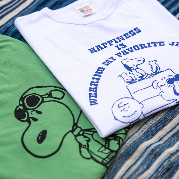 Buzz Rickson’s x Peanuts “My Favorite Jacket” Loopwheeled T-Shirt – White