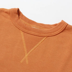 Buzz Ricksons 13 ounce Setin Crew Sweatshirt Orange detail crew neck