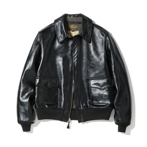 Buzz Ricksons William Gibson A2 Leather Jacket Horsehide Black