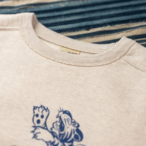 Buzz Ricksons 13oz Flying Tigers Freedom Sleeve Sweatshirt Oatmeal detail collar