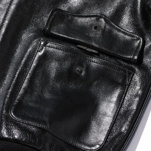 Buzz Ricksons William Gibson A2 Leather Jacket Horsehide Black