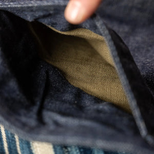 Buzz Ricksons 13oz M1943 Denim Field Trousers Indigo Wide Straight close up fabric