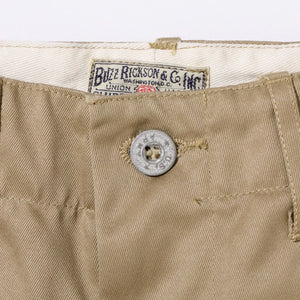 Buzz Ricksons 8oz 1945 Early Military Chino Shorts Beige Wide Straight detail metal button