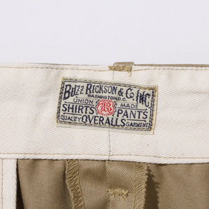 Buzz Ricksons 8oz 1945 Early Military Chino Shorts Beige Wide Straight detail woven label