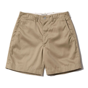 Buzz Ricksons 8oz 1945 Early Military Chino Shorts Beige Wide Straight front