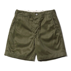 Buzz Ricksons 8oz 1945 Early Military Chino Shorts Olive Wide Straight front