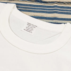 Buzz Ricksons 7oz Loopwheel Government Issue Package TShirt White detail crew neck
