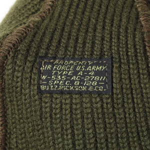 Buzz Ricksons A4 Mechanic Cap Olive Close Up Label