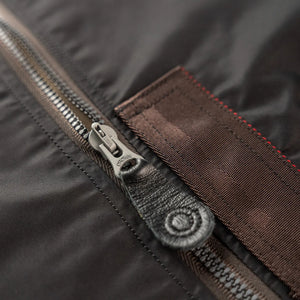 Buzz Ricksons William Gibson L2B Skyline Clothing Corporation Model Black close up zipper