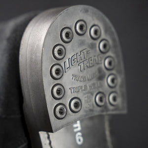 Buzz Ricksons and William Gibson M43 Boots Black close up heel