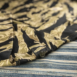 Buzz Ricksons Gold Tiger Camouflage Jacket close up pattern and sleeve pocket