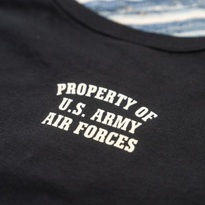 Buzz Rickson's Government Issue 460th Bomb Sq. Black Panther 7oz Loopwheeled T-Shirt - Black