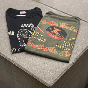 Buzz Rickson's '460th Bomb Sq. - Black Panther' 7oz Loopwheeled Government Issue T-Shirt - Black