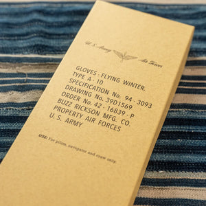 Buzz Ricksons Type A10 Flying Winter Gloves Horsehide Seal Brown packaging