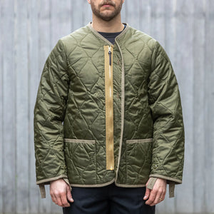 Buzz Ricksons Type M65 Liner Jacket Olive worn front open placket