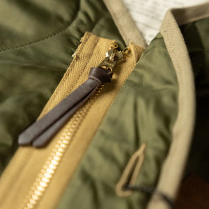 Buzz Ricksons Type M65 Liner Jacket Olive close up zipper