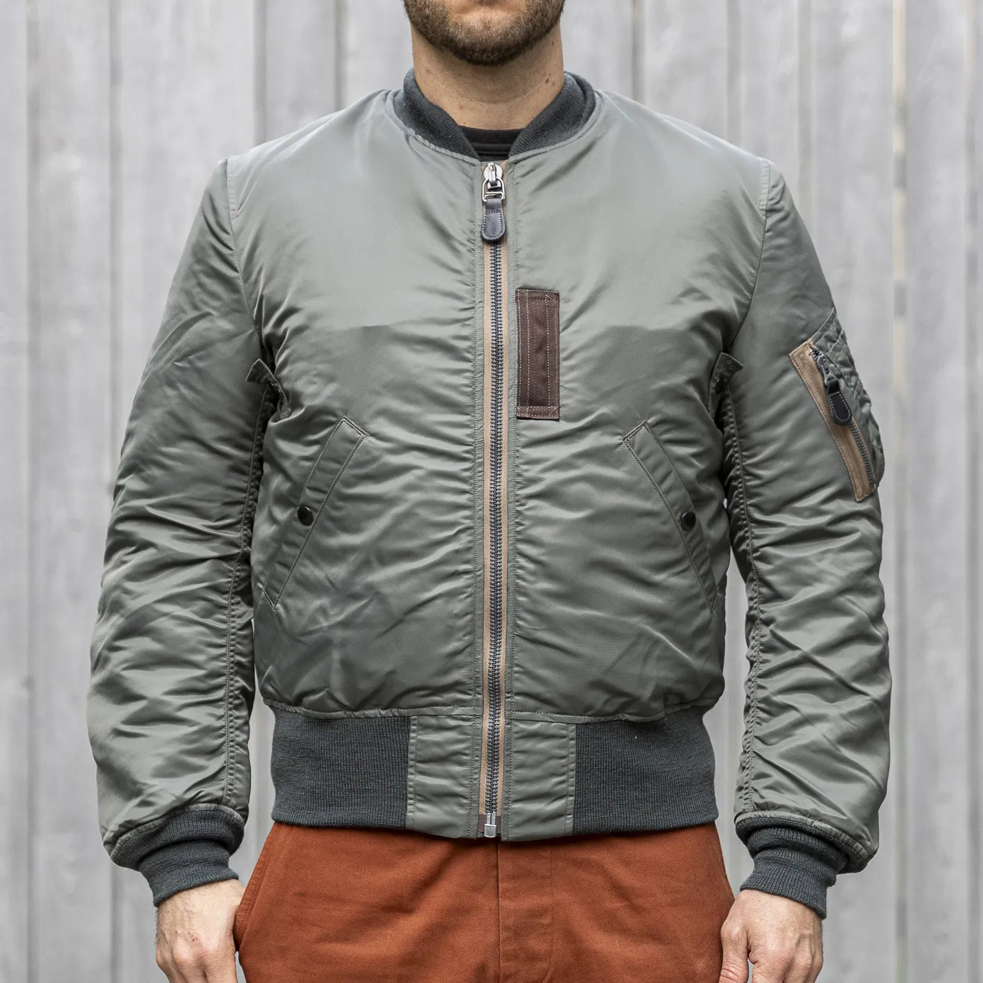 BUZZ RICKSON'S   カーキーMA-1 Buzz Rickson MA-1 Slender Jacket – Sage Green Flight Nylon 1957 Spec
