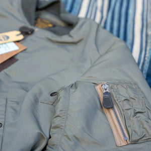 Buzz Rickson MA-1 Slender Jacket – Sage Green Flight Nylon 1957 Spec