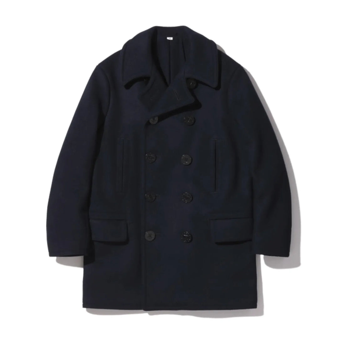 Buzz Ricksons US Navy Pea Coat Long Model Dark Navy front