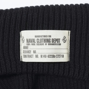 Buzz Ricksons USN Watch Cap Navy close up Naval Clothing Depot Label