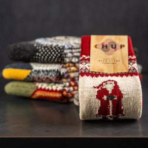 Chup Socks Santa Red Merino Wool folded