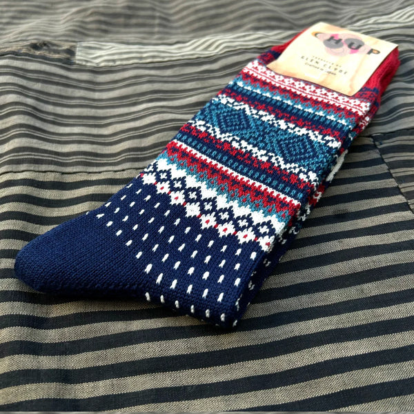 Chup Socks Log Home – Navy / Combed Cotton