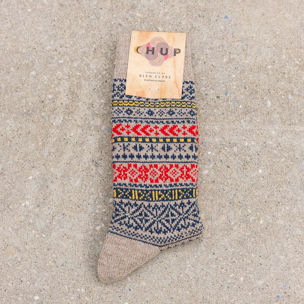 Chup Socks Quiet Forest – Beige / Merino Wool