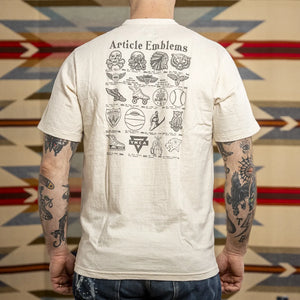 Dalees 7oz 1920s Loopwheeled Emblems Tshirt Natural