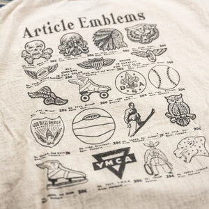 Dalees 7oz 1920s Loopwheeled Emblems Tshirt Natural