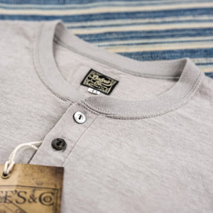 Dalees & 7oz 1920s Loopwheeled Henley Grey