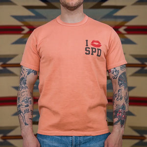 Deluxeware SDTS2601 10oz I Love Speed Loopwheeled TShirt Salmon Pink worn front