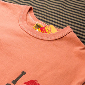 Deluxeware SDTS2601 10oz I Love Speed Loopwheeled TShirt Salmon Pink detail neck