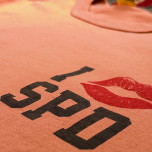 Deluxeware SDTS2601 10oz I Love Speed Loopwheeled TShirt Salmon Pink close up front print