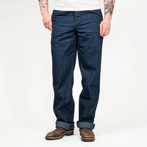 Deluxeware 946A 11oz Painter Denim MilSpec Trousers Indigo worn front