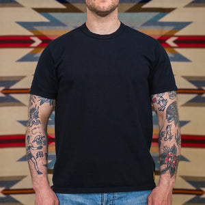 Deluxeware DXTS00 12oz Heavy Loopwheeled TShirt Black worn front