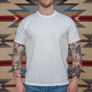 Deluxeware DXTS00 12oz Heavyweight Loopwheeled TShirt White worn front