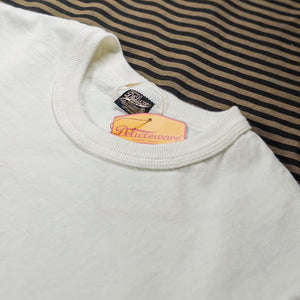 Deluxeware DXTS00 12oz Heavyweight Loopwheeled TShirt White detail crew neck