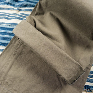 Deluxeware 1940s 946A MilS pec Chino Trousers Army Green Regular Straight detail fabric