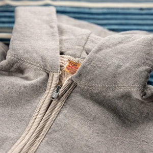 Deluxeware 20oz Loopwheeled Flat Seam Zip Hoodie – Grey / Beige