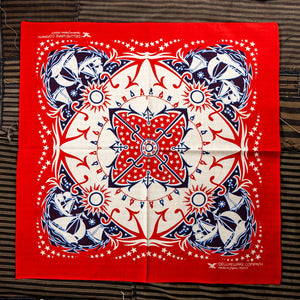 Deluxeware 1940s US Anchor One Ear Bandana Red