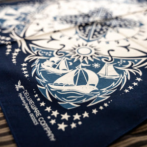 Deluxeware 1940s US Anchor One Ear Bandana Navy detail