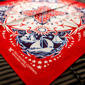 Deluxeware 1940s US Anchor One Ear Bandana Red detail