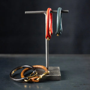 Deluxeware Steerhide Leather Bracelet Solid Brass Hook all colors