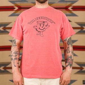 Dubble Works Oh Yeeaahhh Loopwheeled TShirt Pink worn front