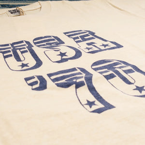Dubble Works USA 70 Loopwheeled TShirt Cream close up print