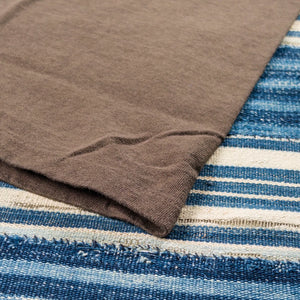 Dubble Works 5oz Tenjuku Loopwheel Tank Top Sumikuro Brown close up hem