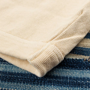 Dubble Works 9oz Heavy Weight Loopwheeled Raglan TShirt Pigment Dyed Cream detail hem