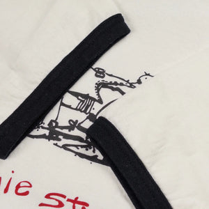 Dubble Works Loopwheeled Ringer Tee Doggie Style Off White Black close up cuffs